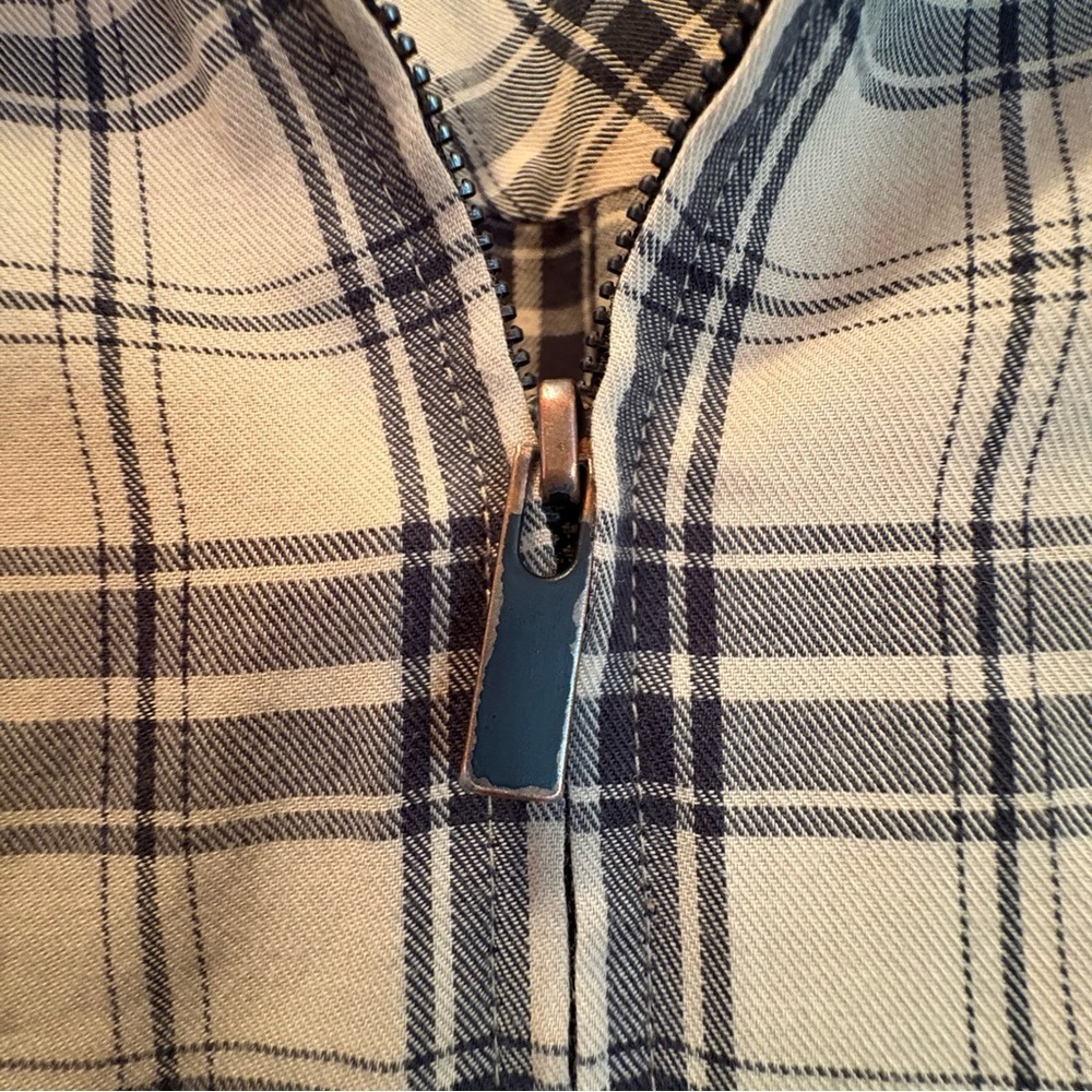 Foxcroft Plaid Zip-Up Shirt - Size 10 cotton blend. - Picture 5 of 10